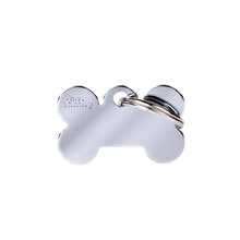 Load image into Gallery viewer, Basic Small Bone ID Tag in Chrome-Plated Brass
