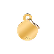 Load image into Gallery viewer, Basic Small Circle ID Tag in Gold-Plated Brass
