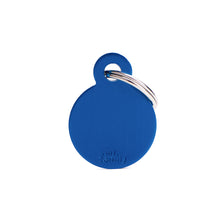Load image into Gallery viewer, Basic Small Aluminum Blue Circle ID Tag

