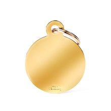 Load image into Gallery viewer, Basic Big Circle ID Tag in Gold-Plated Brass
