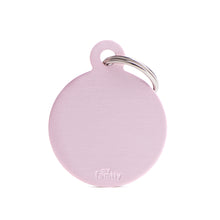 Load image into Gallery viewer, Basic Big Aluminum Pink Circle ID Tag
