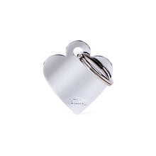Load image into Gallery viewer, Basic Small Heart ID Tag in Chrome-Plated Brass
