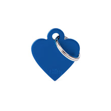 Load image into Gallery viewer, Basic Small Aluminum Blue Heart ID Tag
