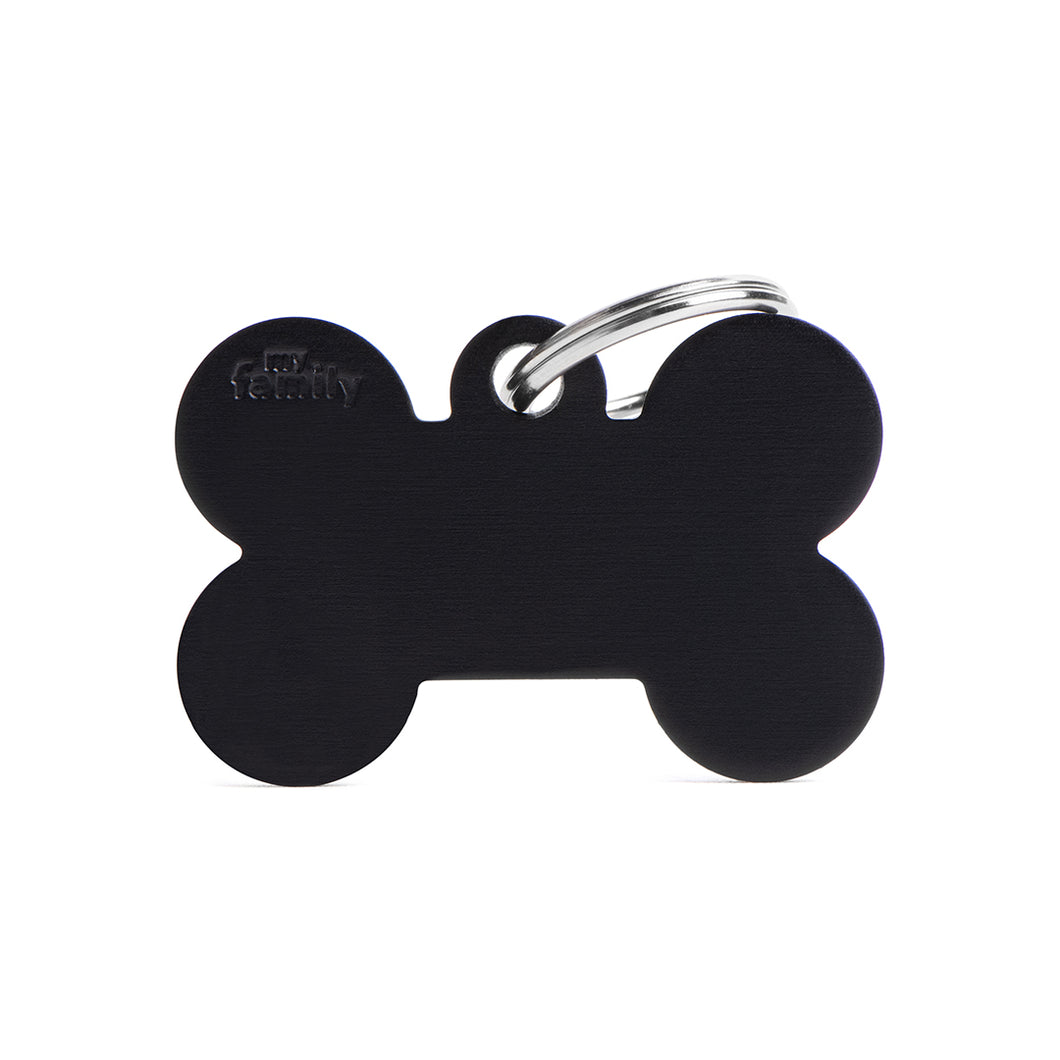 Basic Big Aluminum Black Bone ID Tag