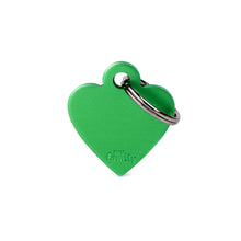 Load image into Gallery viewer, Basic Small Aluminum Green Heart ID Tag
