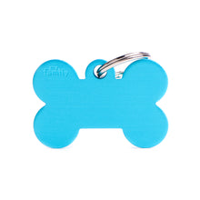 Load image into Gallery viewer, Basic Big Aluminum Light Blue Bone ID Tag
