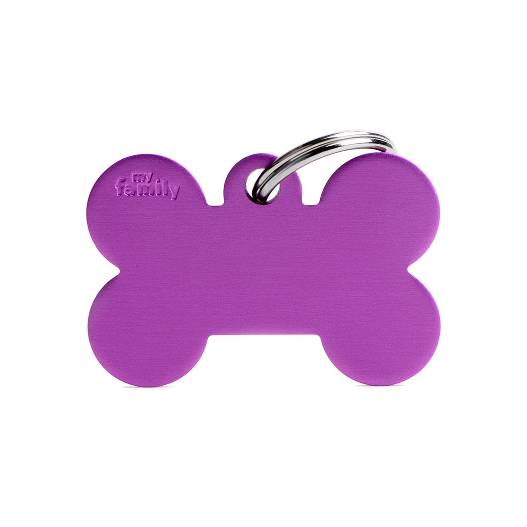 Basic Big Aluminum Purple Bone ID Tag