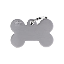Load image into Gallery viewer, Basic Big Aluminum Gray Bone ID Tag
