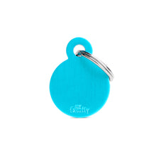 Load image into Gallery viewer, Basic Small Aluminum Light Blue Circle ID Tag
