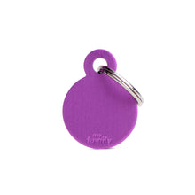 Load image into Gallery viewer, Basic Small Aluminum Purple Circle ID Tag
