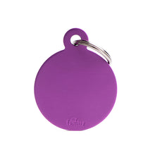 Load image into Gallery viewer, Basic Big Aluminum Purple Circle ID Tag
