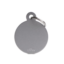 Load image into Gallery viewer, Basic Big Aluminum Gray Circle ID Tag
