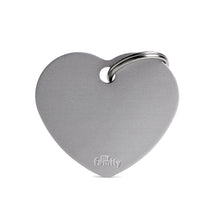 Load image into Gallery viewer, Basic Big Aluminum Grey Heart ID Tag
