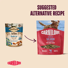 Load image into Gallery viewer, NEW SALMON WITH BLUEBERRIES CRUNCHY DOG TREATS
