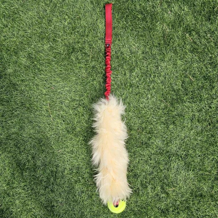 RAM SHEEPSKIN TUG WITH TENNIS BALL