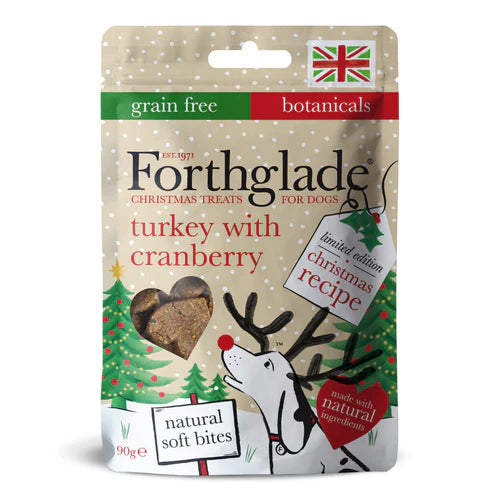 Forthglade Christmas Dog Treats - Turkey & Cranberry Soft Bites 90g