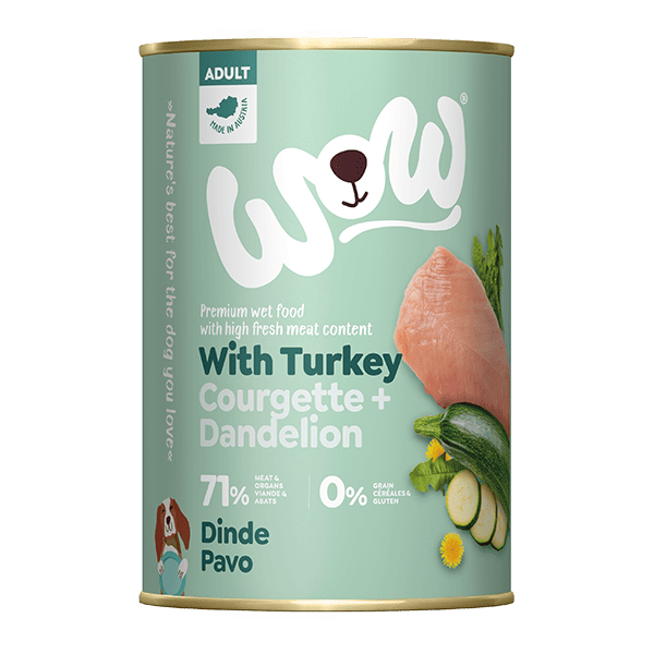 WOW Adult Dog with Turkey, Courgette and Dandelion 400g