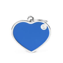 Load image into Gallery viewer, Basic Handmade Big Blue Heart ID Tag
