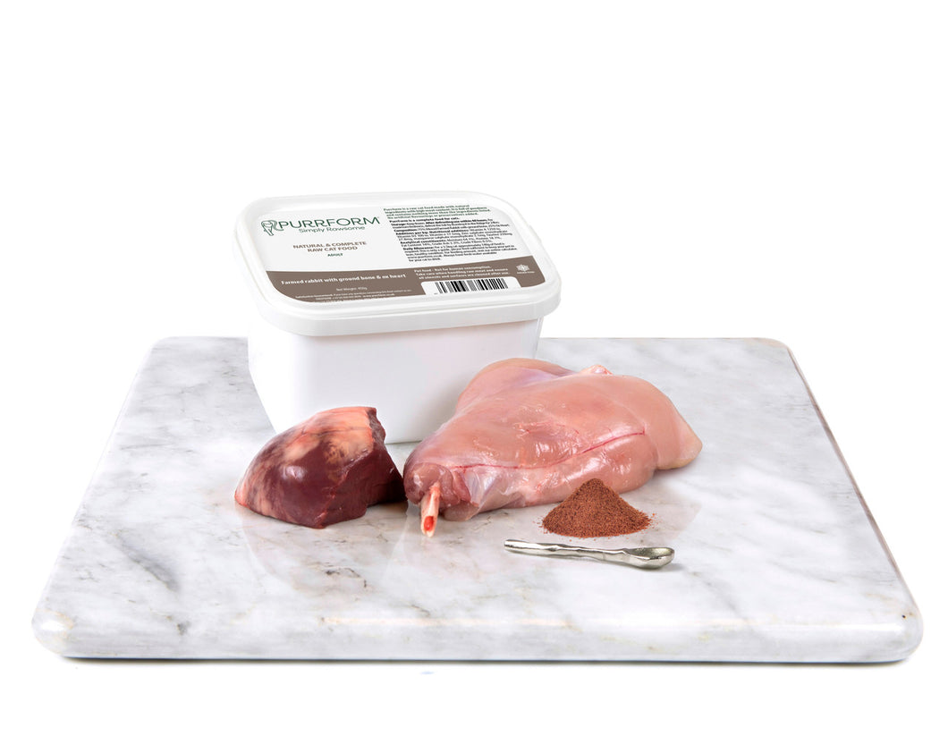 Farmed Rabbit with Ground Bone & Ox Heart 450g