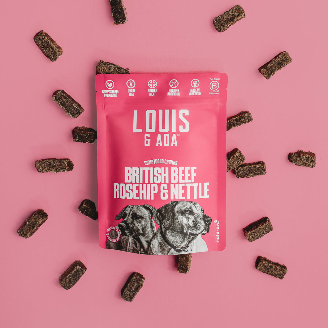 BEEF, ROSEHIP & NETTLE TREATS 90g
