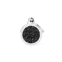 Load image into Gallery viewer, Shine Small Black Glitter Circle ID Tag
