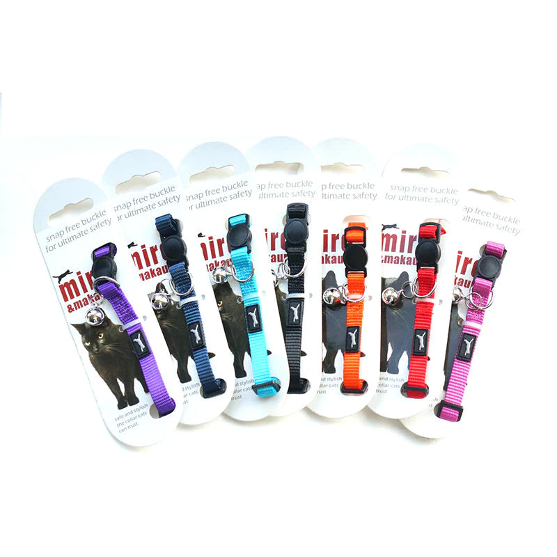 Miro & Makauri Nylon Cat Collars with snap free buckle