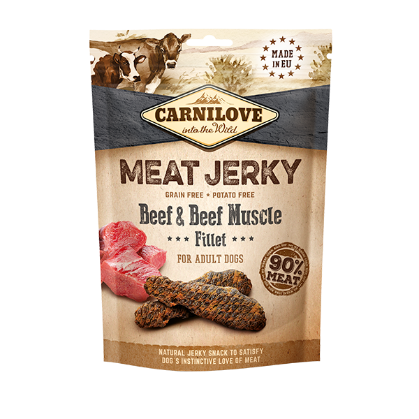Carnilove Jerky Beef & Beef Muscle Fillet Treats 100g
