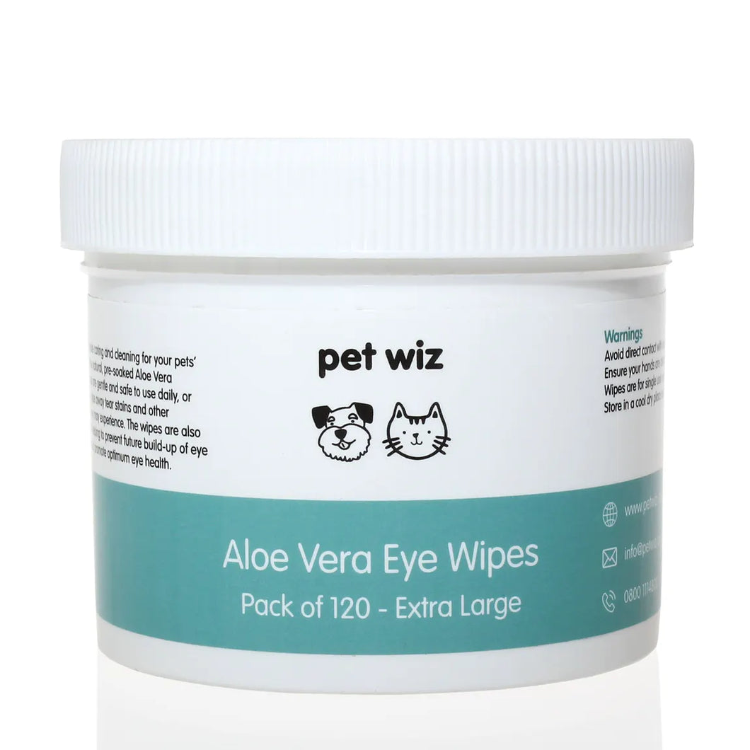Aloe Vera Eye Wipes for Cleaning Dogs - Extra Large - Pack of 120