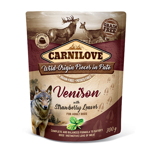 Carnilove Venison with Strawberry Leaves (Wet Pouch) 300g