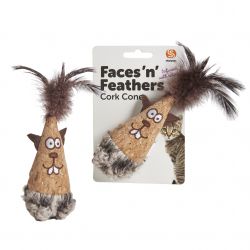 Faces 'n' Feathers Cork Cone Cat Toy